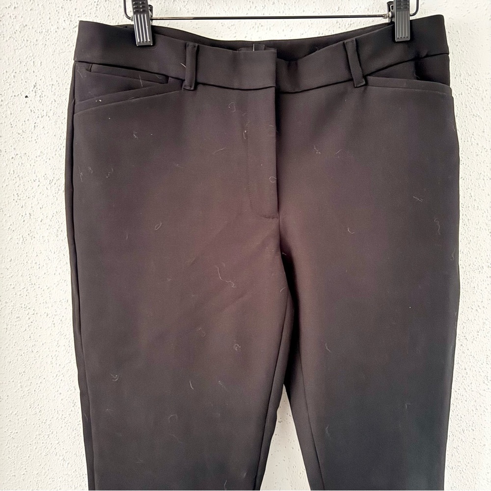 WHBM Slim Ankle Comfort Stretch Cropped Mid-Rise Trouser Pants Black Women's 8 - Picture 2 of 6